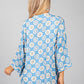 PAMELA SCOTT VINTAGE PRINT KIMONO STYLE CARDIGAN IN BABY BLUE