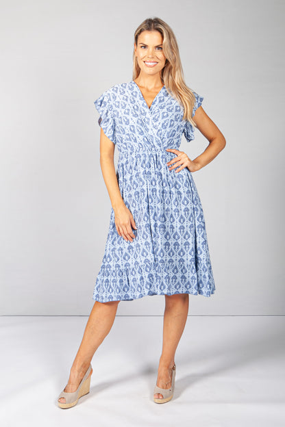 Afternoon Sky Paisley Print Dress