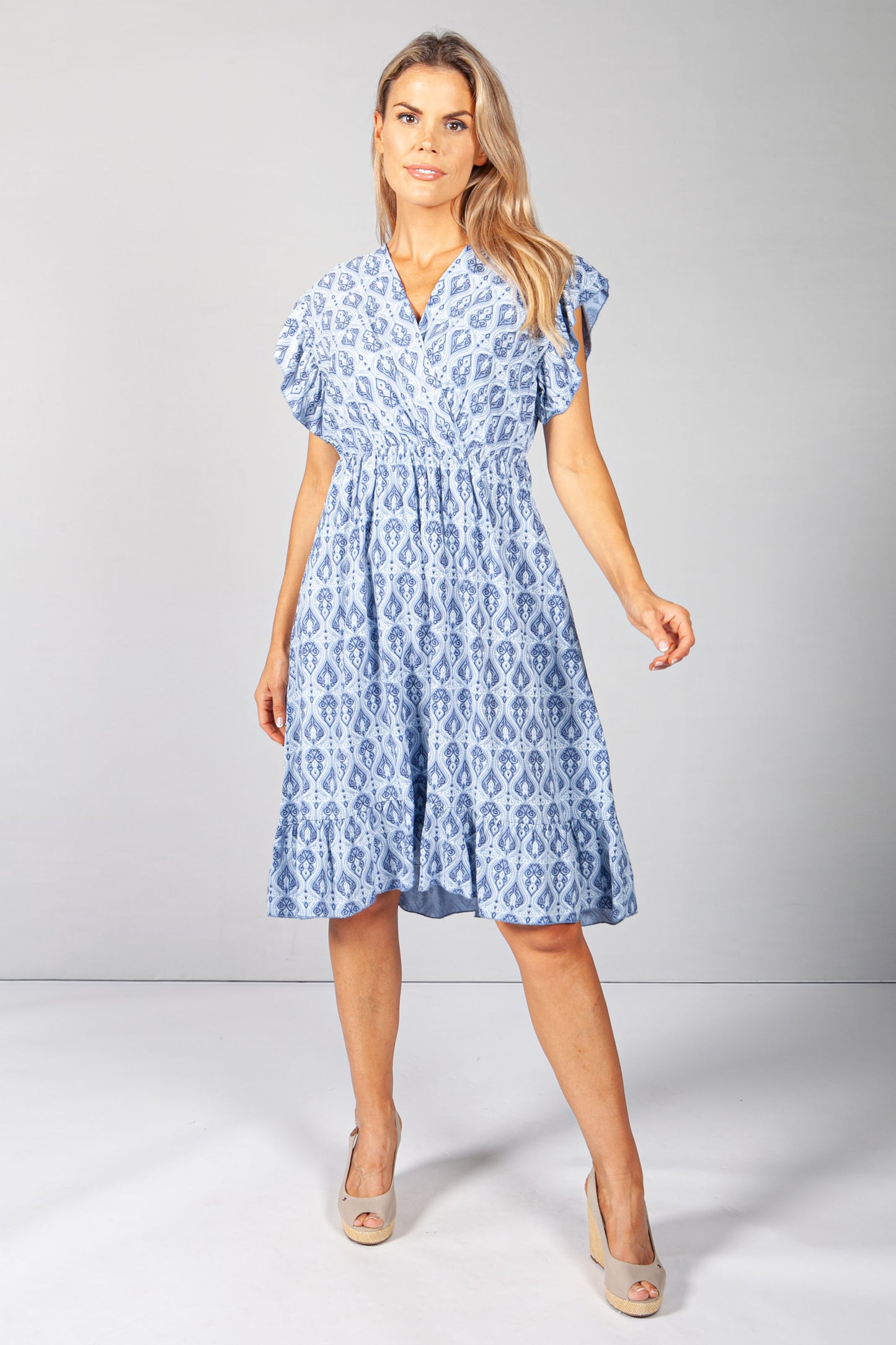 Afternoon Sky Paisley Print Dress