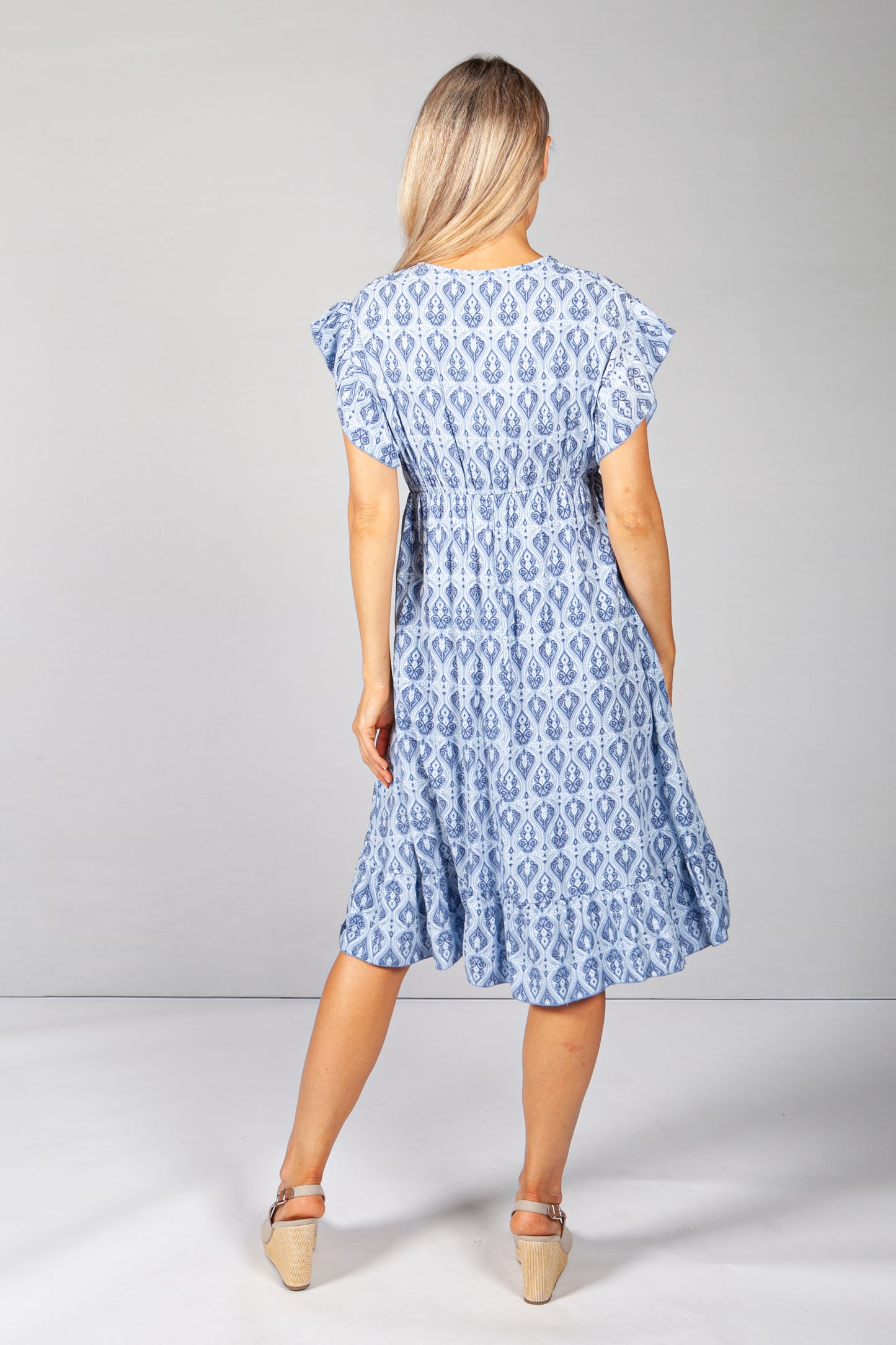 Afternoon Sky Paisley Print Dress