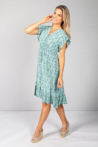 Green Paisley Print Dress