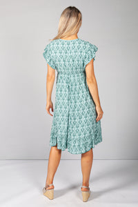 Green Paisley Print Dress