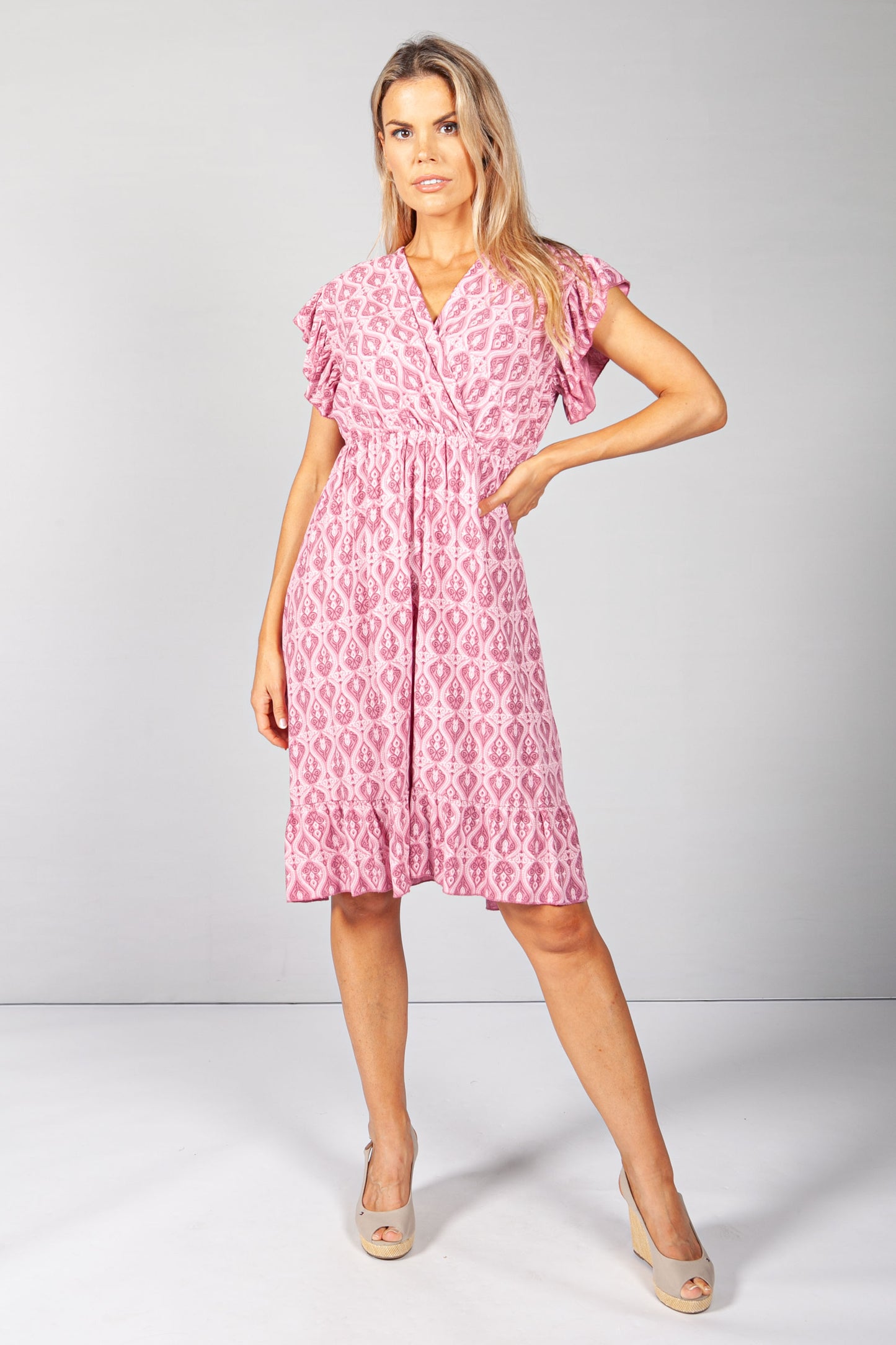 Pretty in Pink Paisley Print Dress