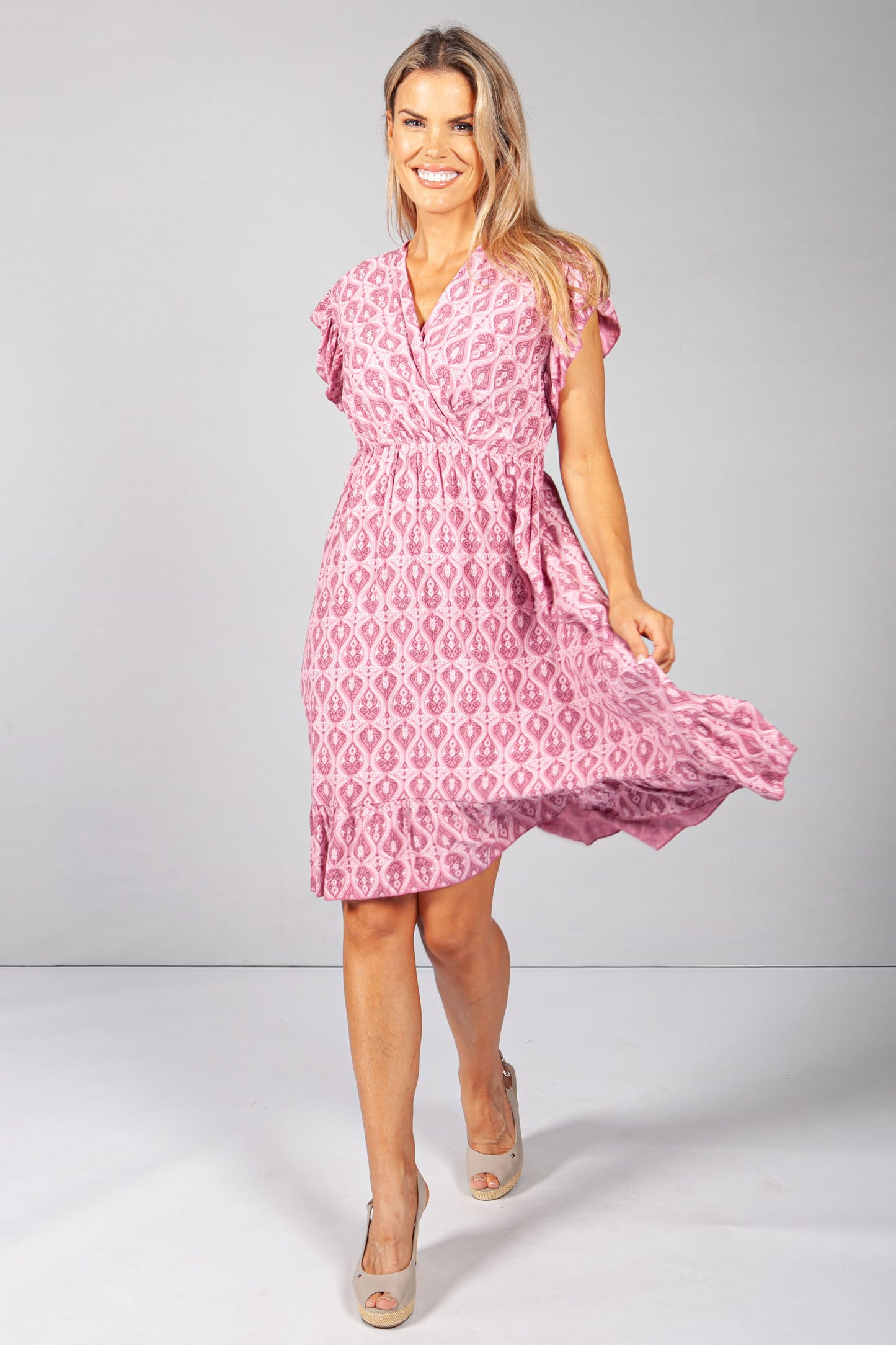 Pretty in Pink Paisley Print Dress