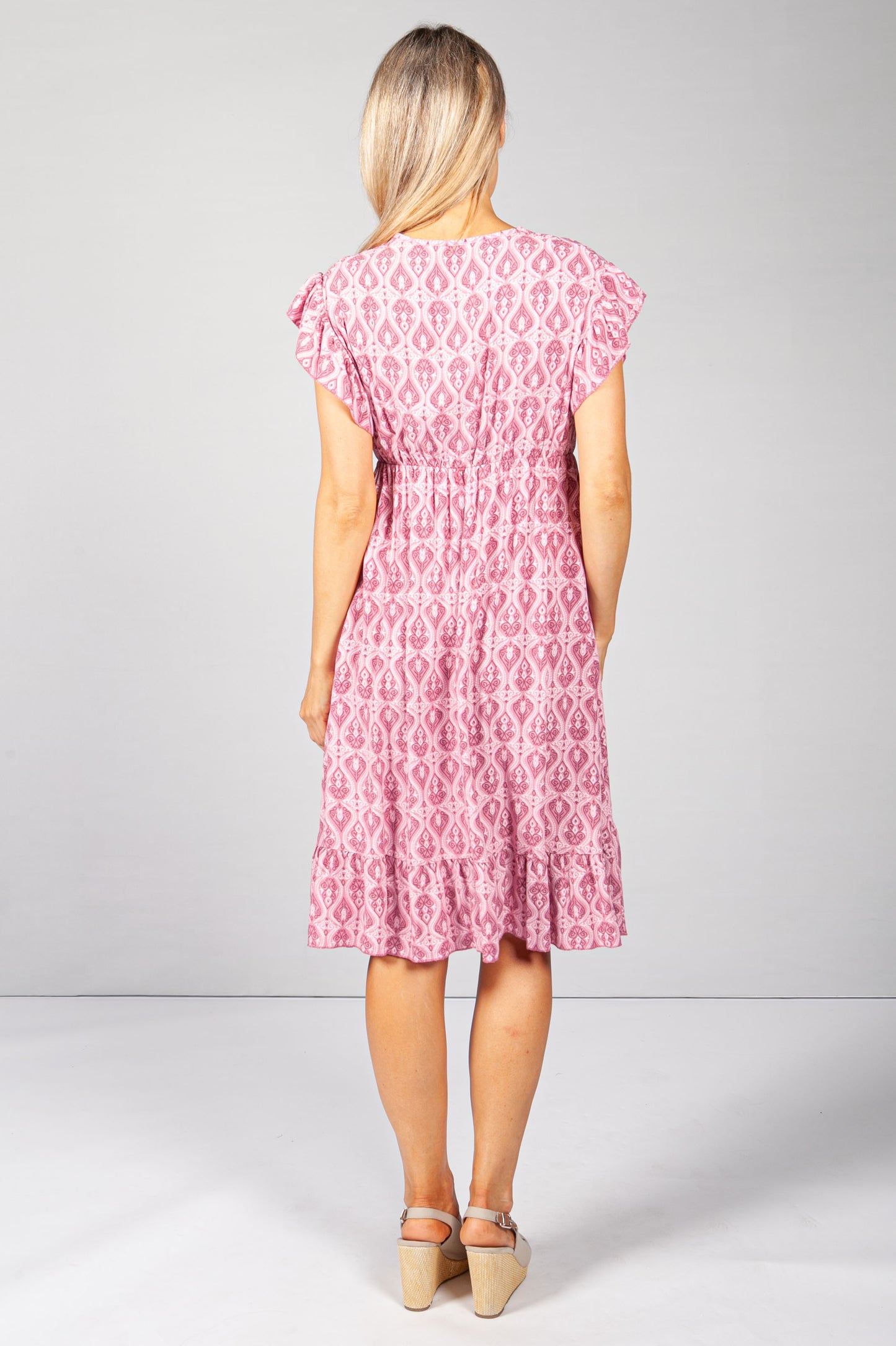 Pretty in Pink Paisley Print Dress