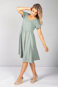 Khaki Button Dress