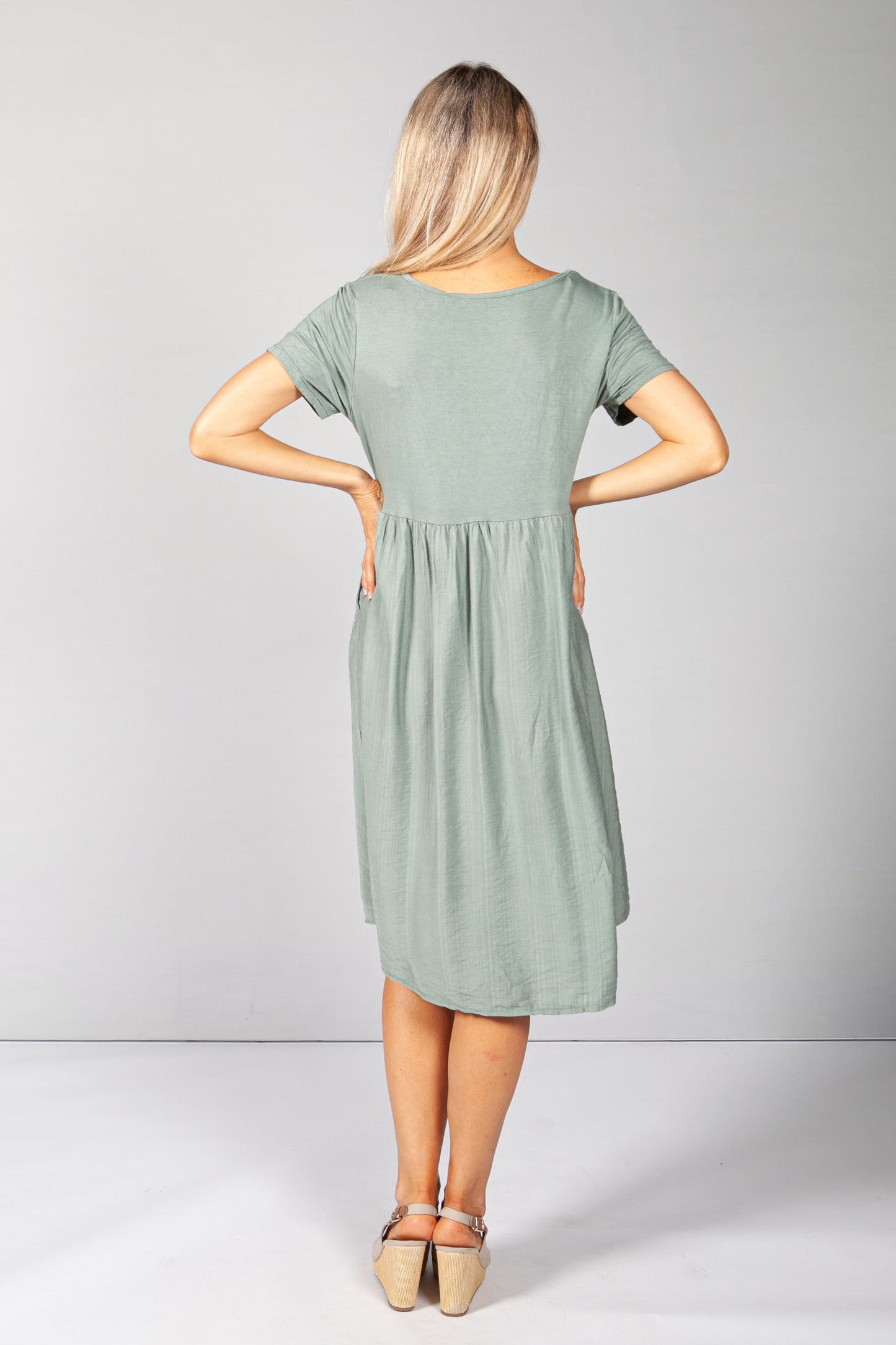 Khaki Button Dress