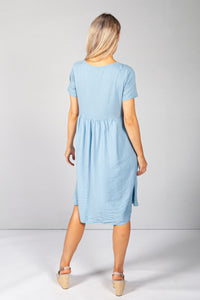 Afternoon Sky Button Dress