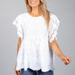 White Embroidered Peasant Blouse