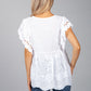 White Embroidered Peasant Blouse