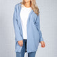 Long Hoodie-Style Cardigan in Blue