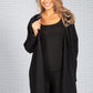 Long Hoodie-Style Cardigan in Black