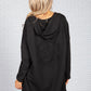 Long Hoodie-Style Cardigan in Black