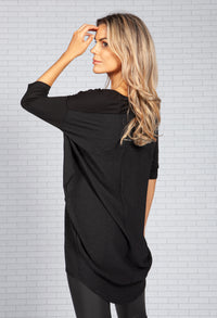 Black High-Low Hem Tunic