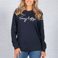 GRAPHIC CREW NECK SWEATSHIRT IN NAVY