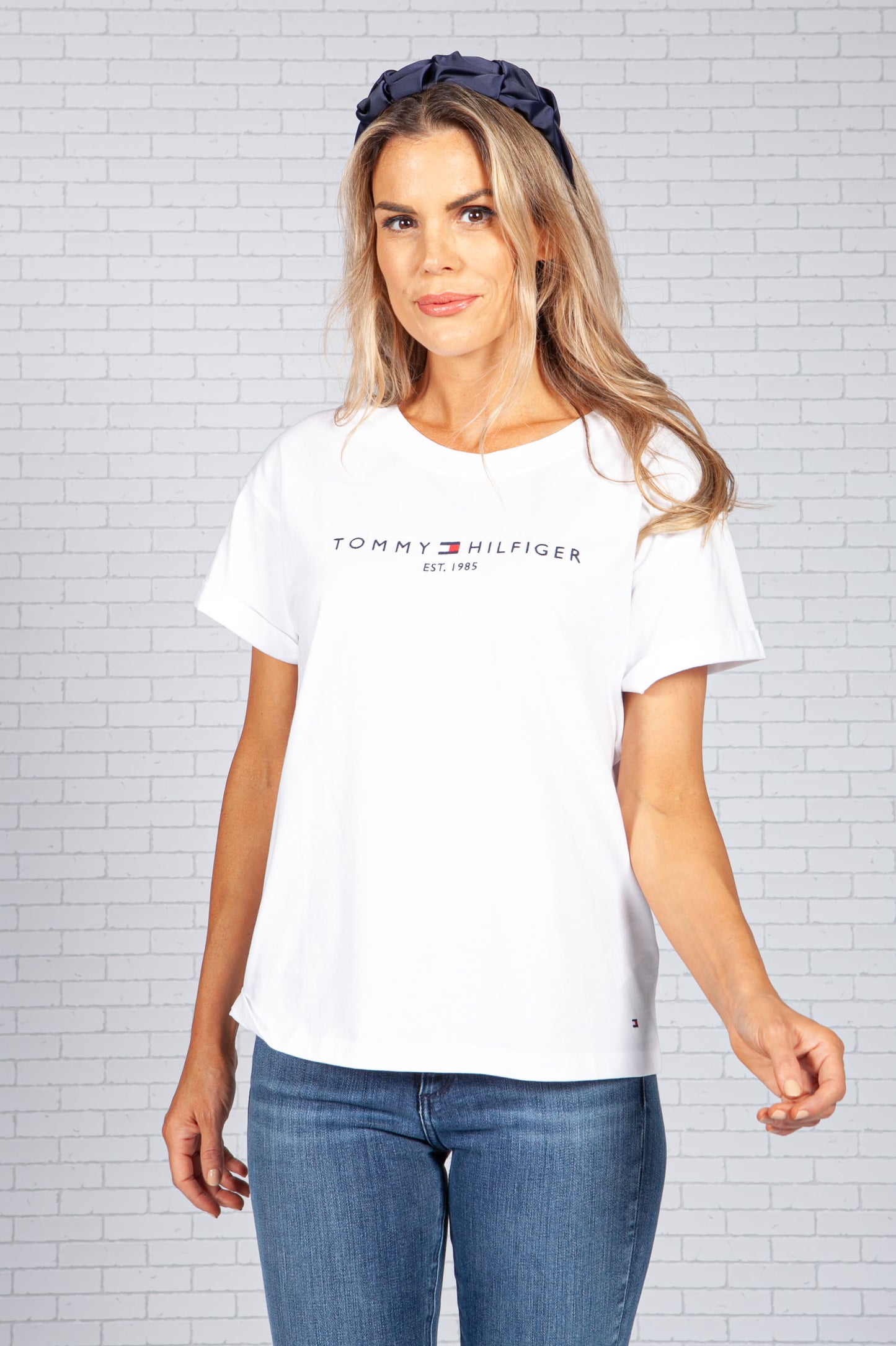 White Logo Cotton T-Shirt