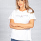 White Logo Cotton T-Shirt