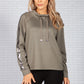 SWEATSHIRT WITH STAND-UP COLLAR AND RHINESTONES