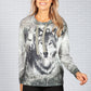 Wolf Sweater with Rhinestones