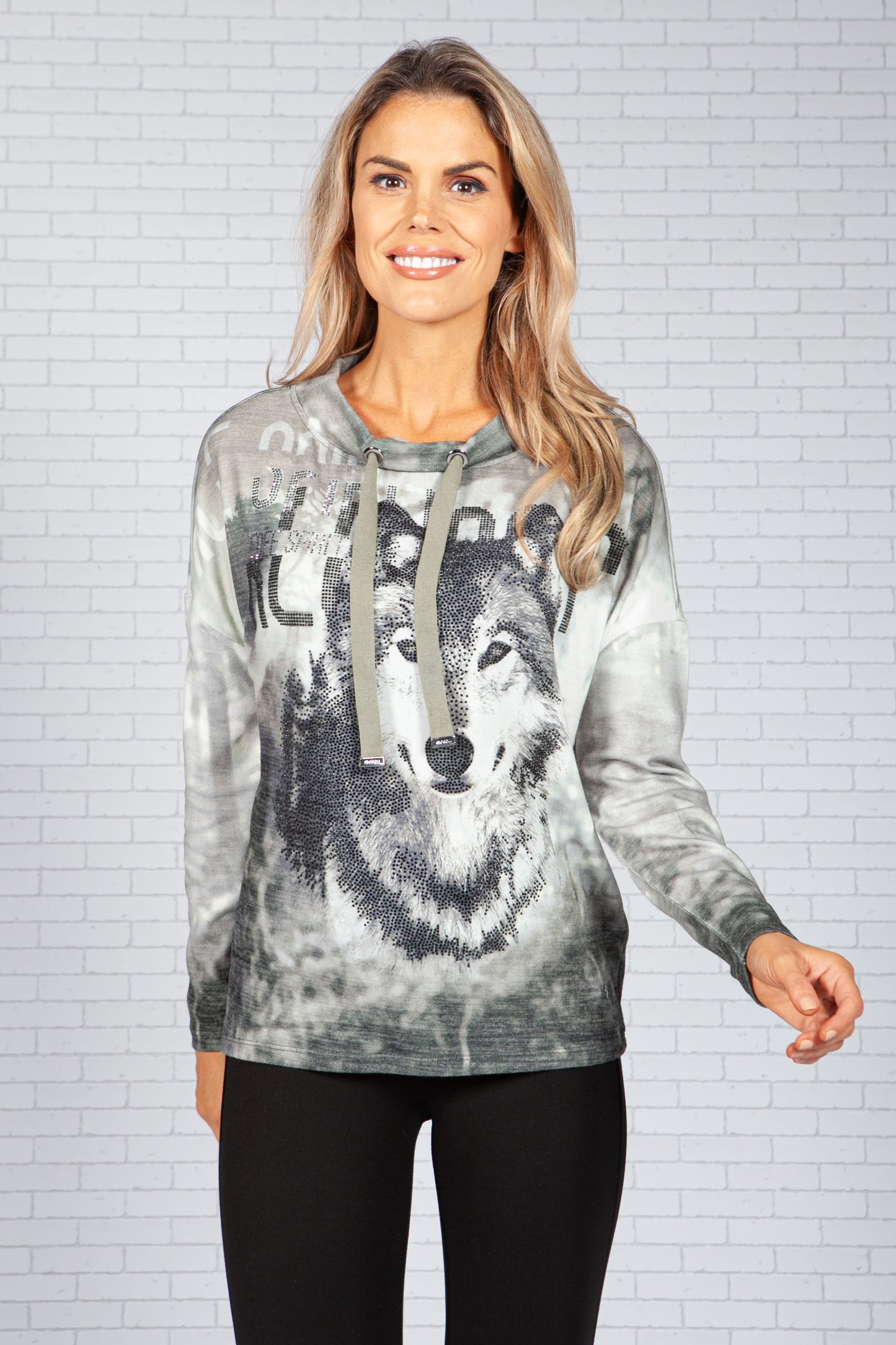 Wolf Sweater with Rhinestones