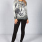 Wolf Sweater with Rhinestones