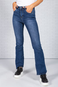 Flared Dark Wash Denim Jeans