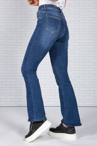 Flared Dark Wash Denim Jeans