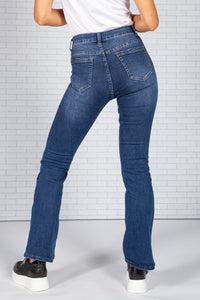 Flared Dark Wash Denim Jeans