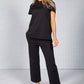 Black Scuba Tie Waist Trousers