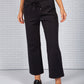 Black Scuba Tie Waist Trousers