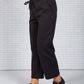 Black Scuba Tie Waist Trousers