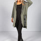 Logo Strapped Pocket Zip Up Cardi in Khaki