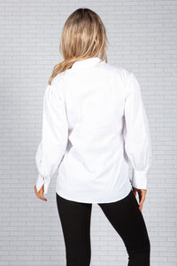 Puffed Sleeve White Shirt