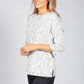 Leaf Imprinted Top in Light Grey