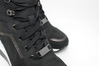 Black Hiking Look Ankle Boot