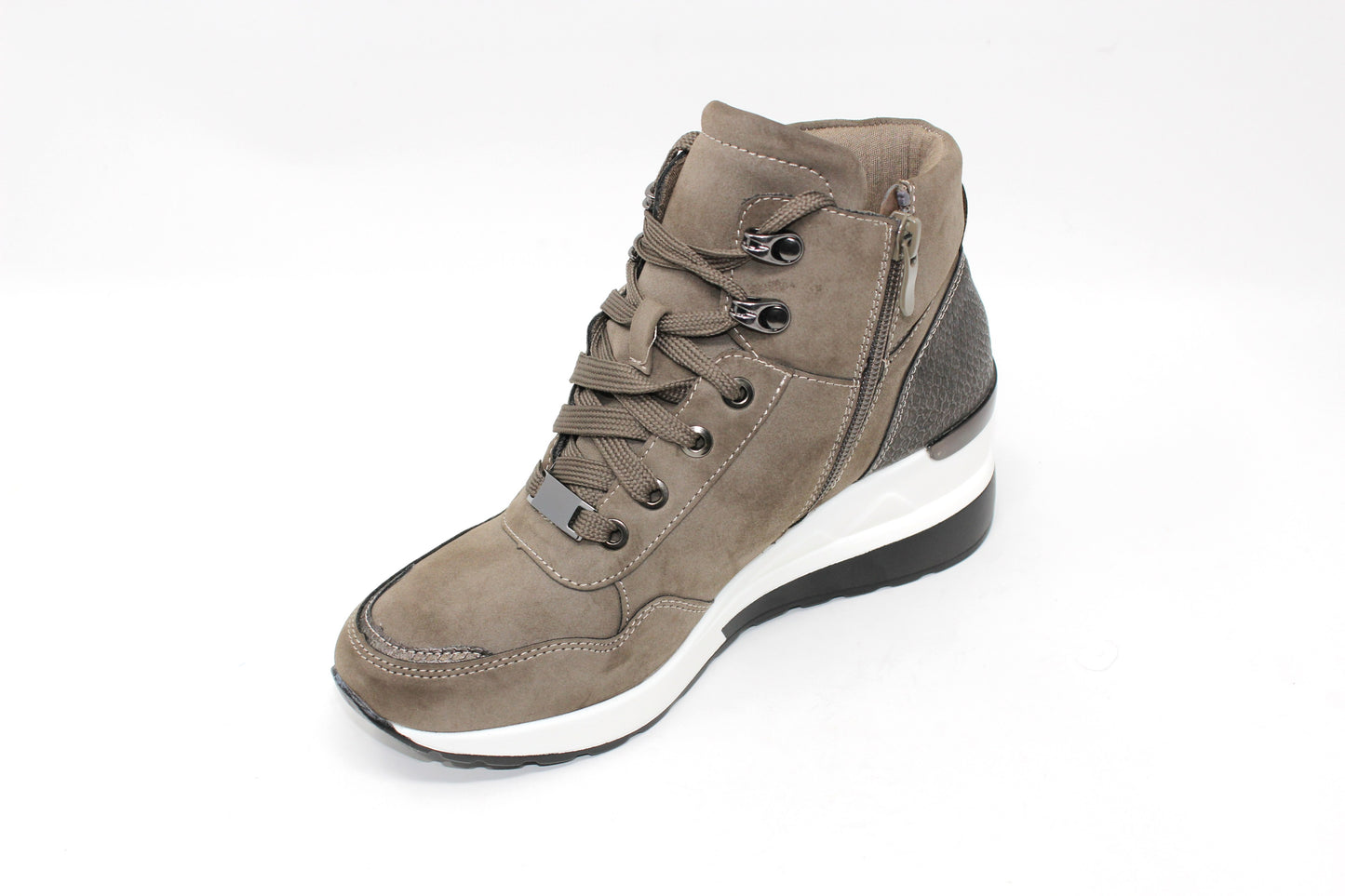 Khaki Hiking Look Ankle Boot