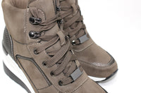 Khaki Hiking Look Ankle Boot