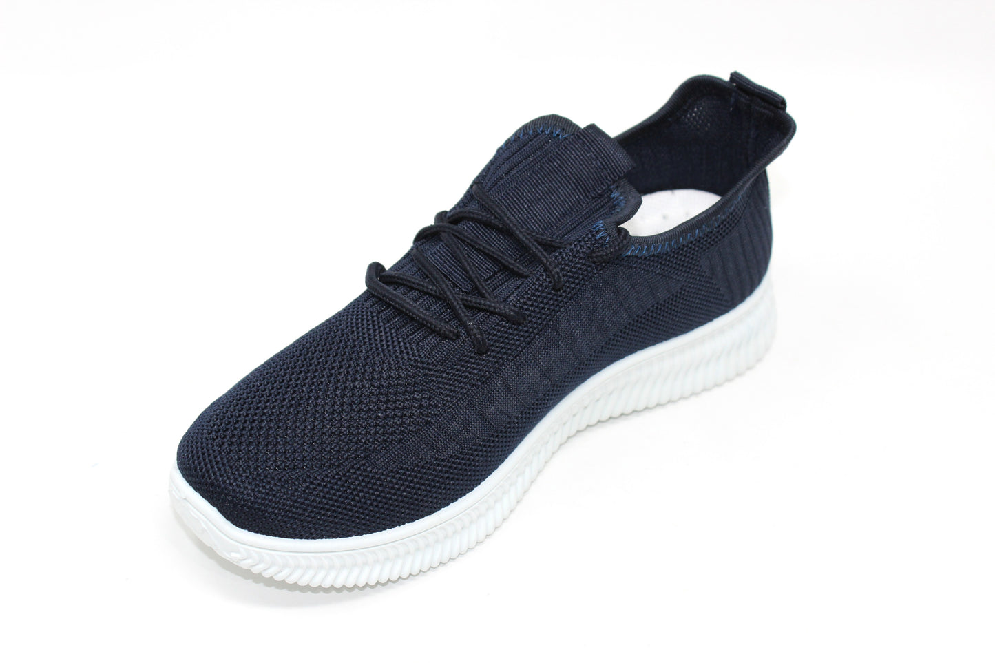 Navy Pull-on elasticated Trainer