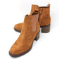 Camel Block-Heel Ankle Boot