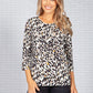 Black and Honey Abstract Print Top