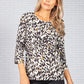 Black and Honey Abstract Print Top