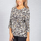 Black and Honey Abstract Print Top