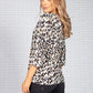 Black and Honey Abstract Print Top