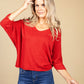 Oversized Pullover Knit in Dark Red