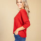 Oversized Pullover Knit in Dark Red