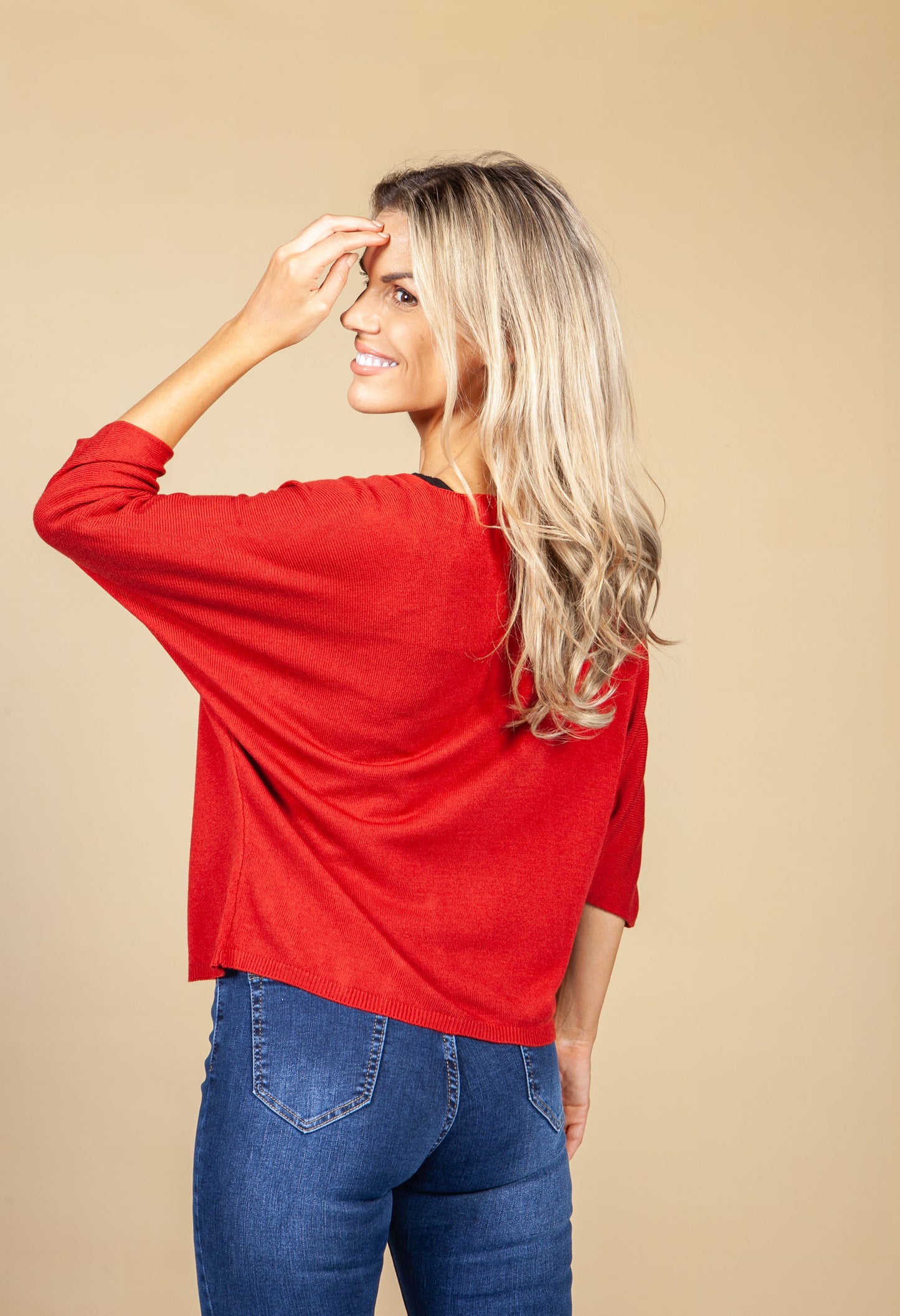 Oversized Pullover Knit in Dark Red