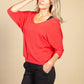 Oversized Pullover Knit in Red