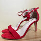 Red BARELY THERE SUEDETTE SANDALS