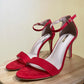 Red BARELY THERE SUEDETTE SANDALS