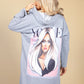 OVERSIZED SLOUCH OPEN HOODIE IN GREY